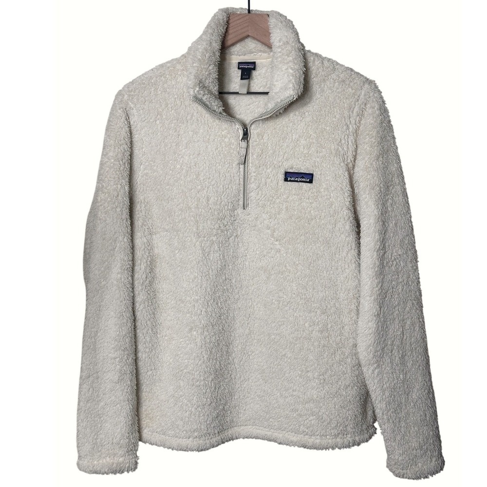 Patagonia Women's Los Gatos 1/4 Zip Fleece Pullover Ivory Cream Size‎ Large Fall